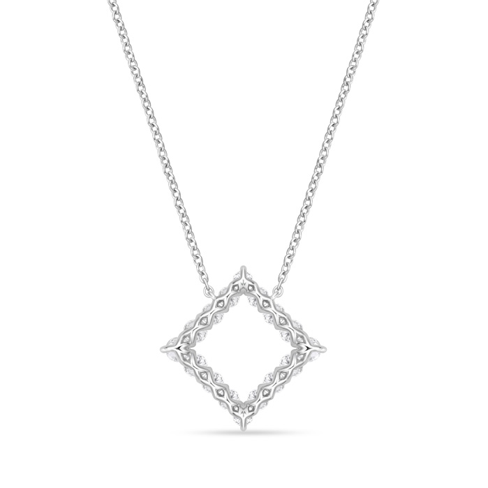 Diamond Offset Square Necklace 1ctw approx.