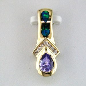 TANZANITE & OPAL DIA PENDANT