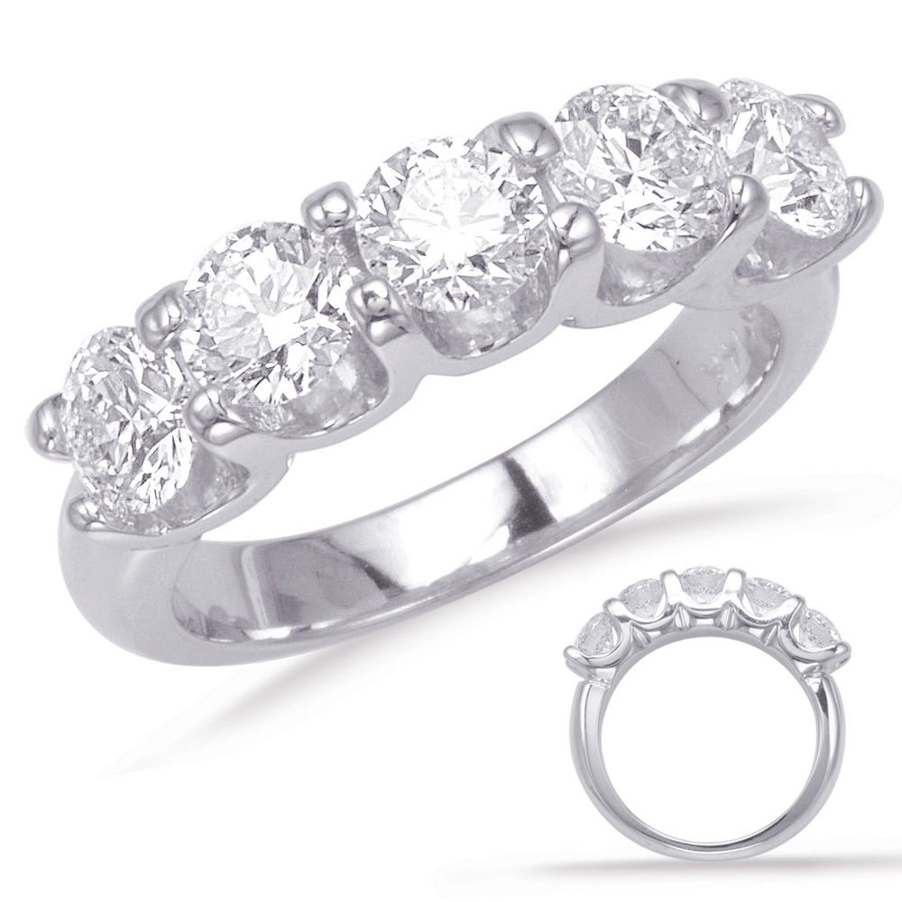 White Gold Prong Set Band