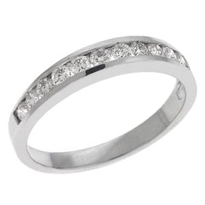 Channel Set Band White Gold