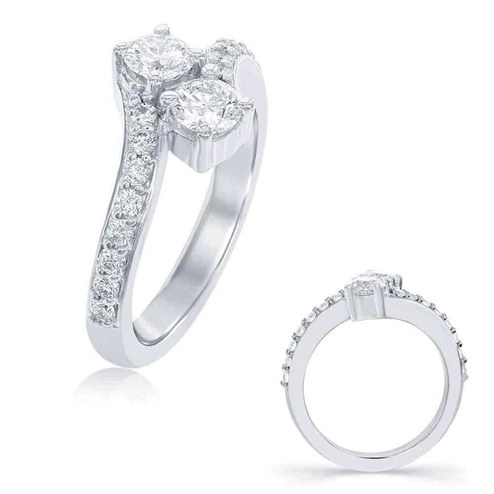White Gold Two Stone Ring