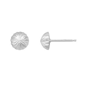 14KT white gold dome earrings