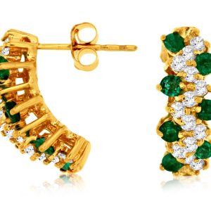 EMERALD & DIAMOND EARRING
