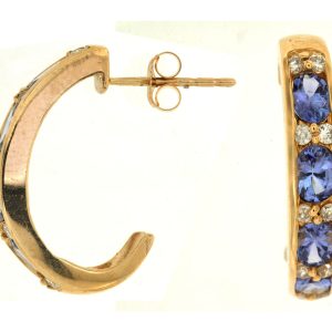 TANZANITE & DIAMOND EARRING