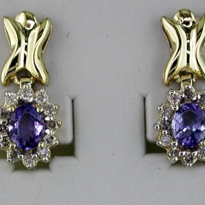 TANZANITE & DIAMOND EARRING