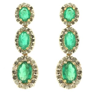 EMERALD & DIAMOND EARRING
