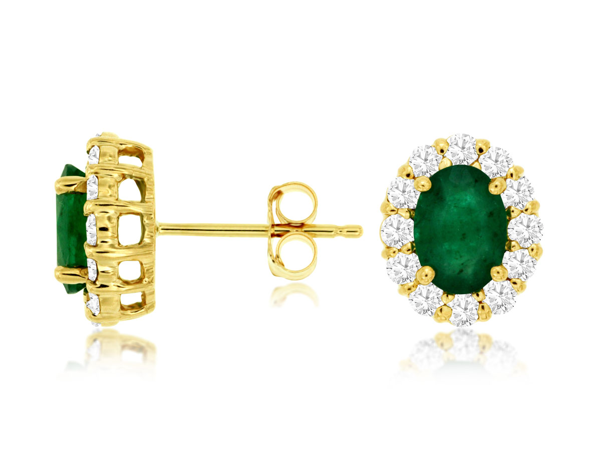 EMERALD & DIAMOND EARRING