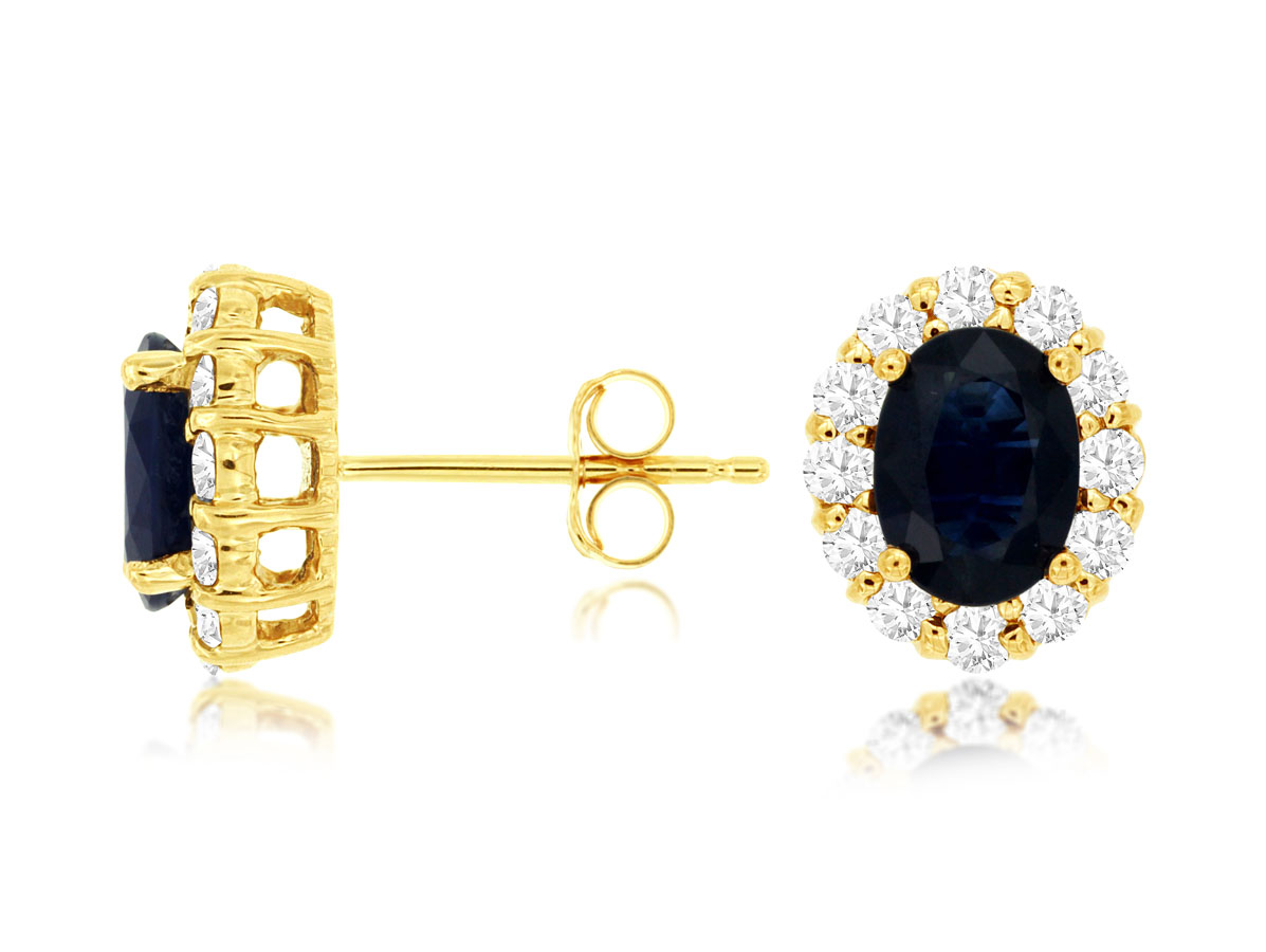 SAPPHIRE & DIAMOND EARRING