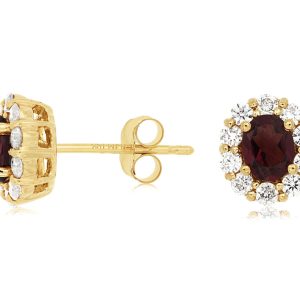 RHODOLITE & DIAMOND EARRING