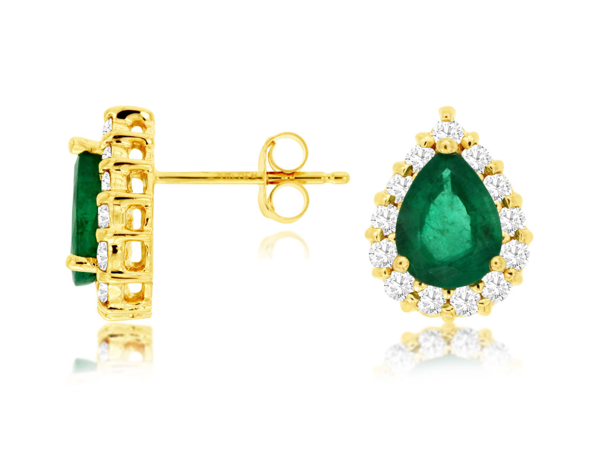 EMERALD & DIAMOND EARRING