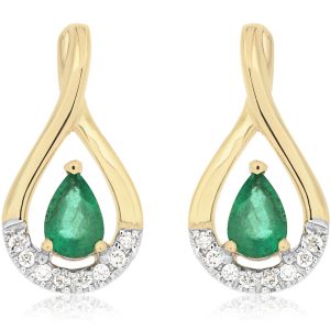 EMERALD & DIAMOND EARRING