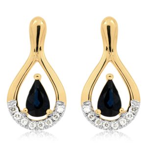 SAPPHIRE & DIAMOND EARRING