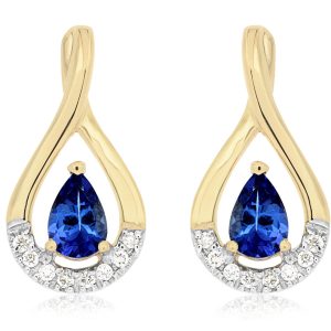 TANZANITE & DIAMOND EARRING