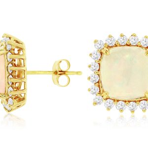 OPAL & DIAMOND EARRING