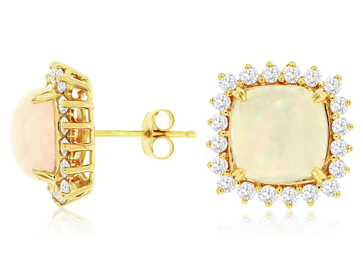 OPAL & DIAMOND EARRING