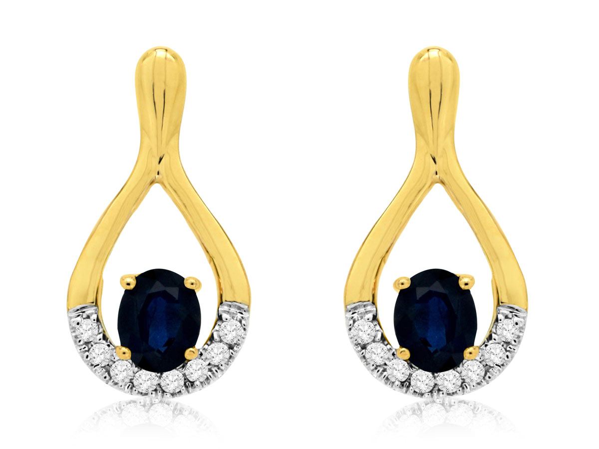 SAPPHIRE & DIAMOND EARRING