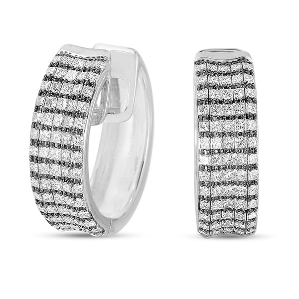 White Gold Diamond Hoop Earring