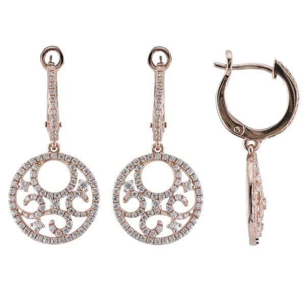 Rose Gold Diamond Hoop Earring