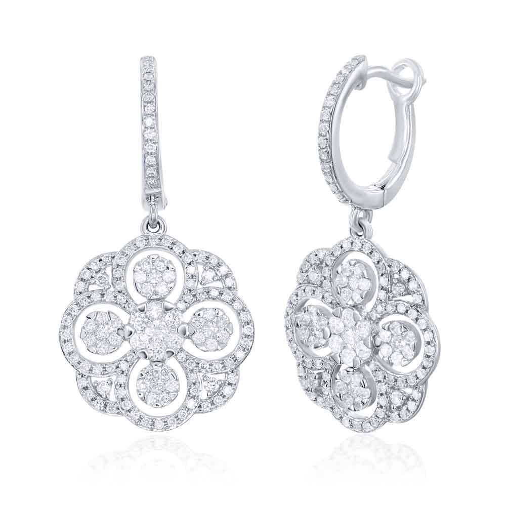 White Gold Diamond Hoop Earring