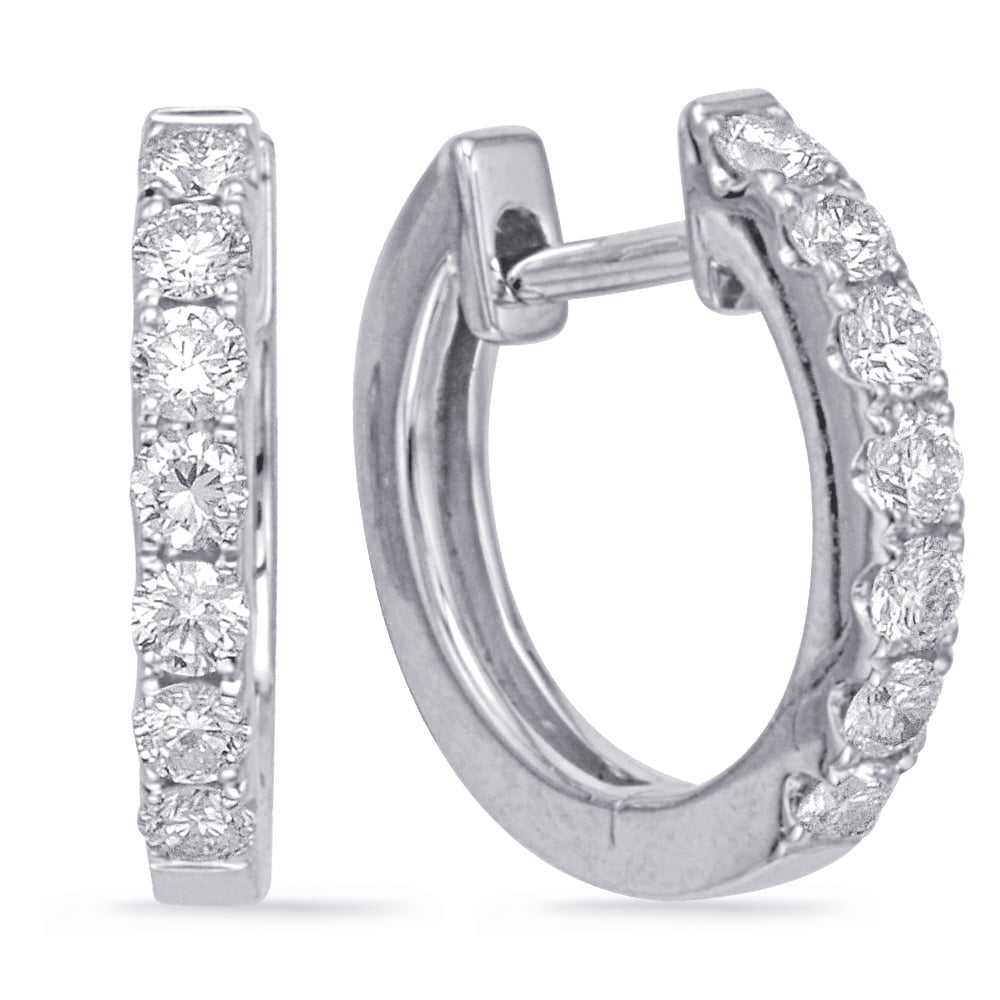 White Gold Huggie Earring