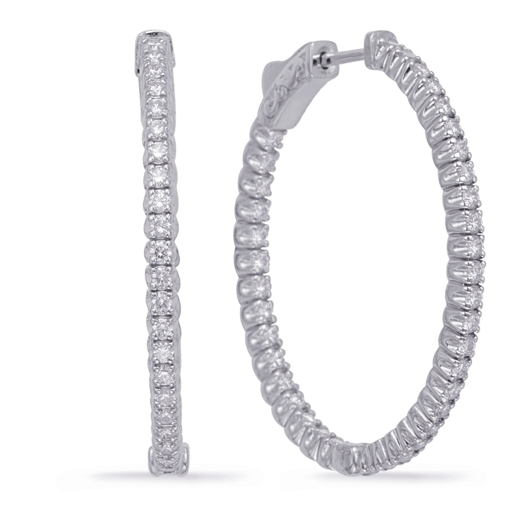 1.4 inch Securehinge Oval Hoop Earring