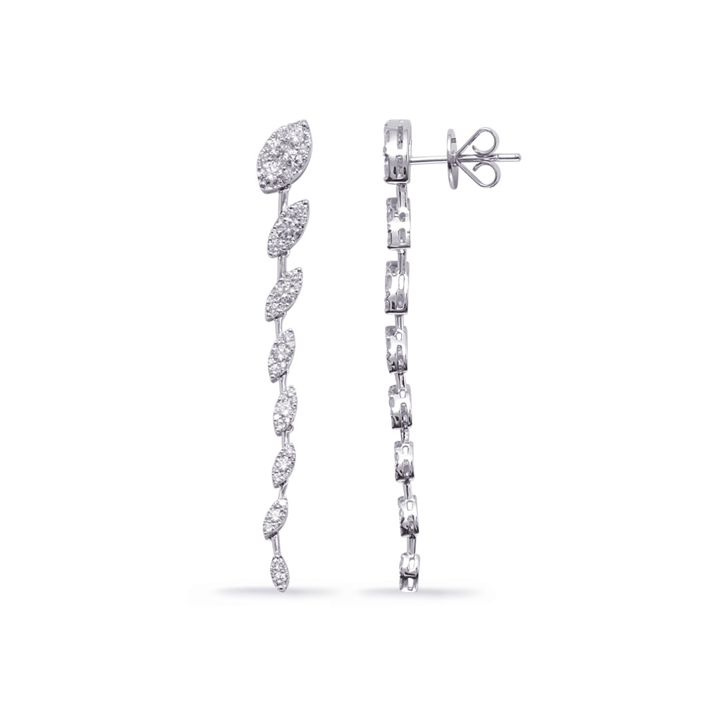 White Gold Diamond Fashion Earring