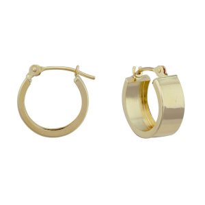 14KT yellow gold wide hoop earrings