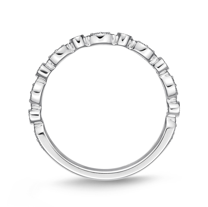 Vintage Round & Illusion Marquise Stackable Band .15ctw appr