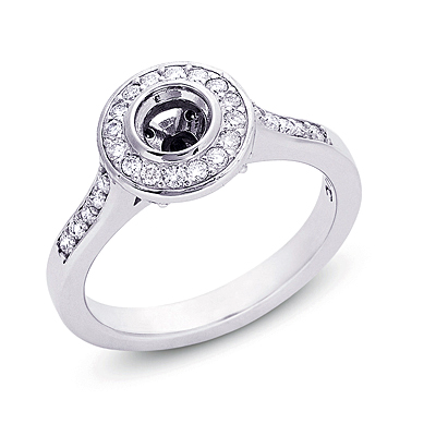 White Gold Halo Engagement Ring