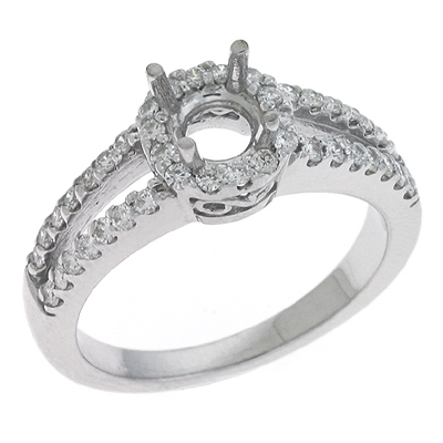 White Gold Halo Engagement Ring