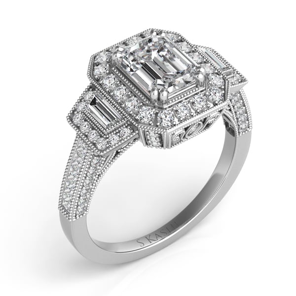 White Gold Halo Engagement Ring