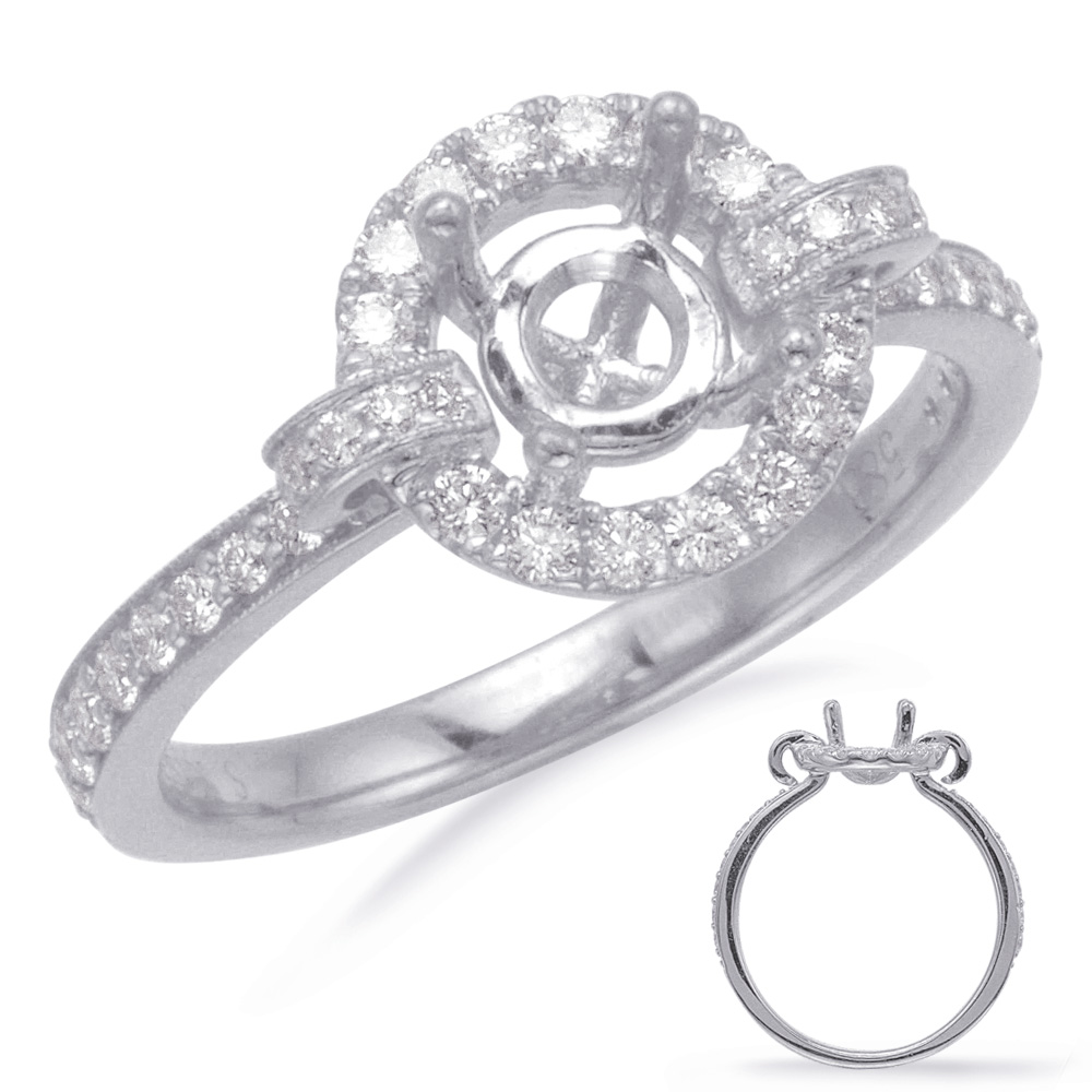 White Gold Halo Engagement Ring