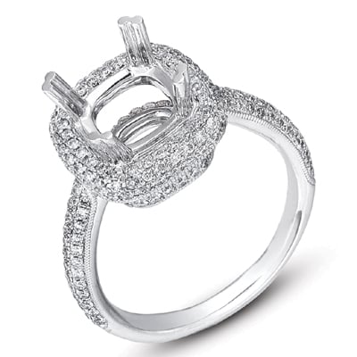 White Gold Halo Engagement Ring
