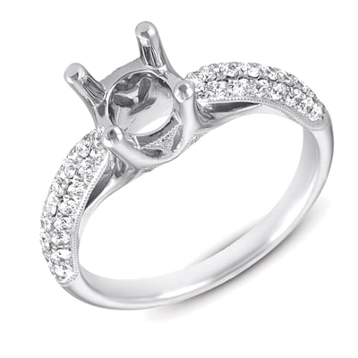 White Gold Pave Engagement Ring