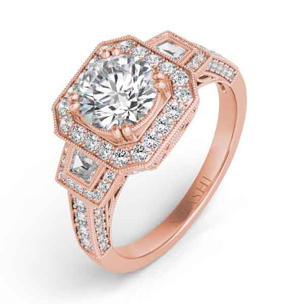 Rose Gold Halo Engagement Ring