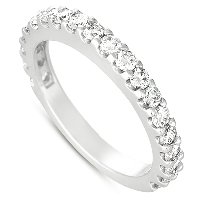 White Gold Prong Set Band