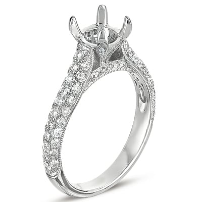White Gold Pave Engagement Ring