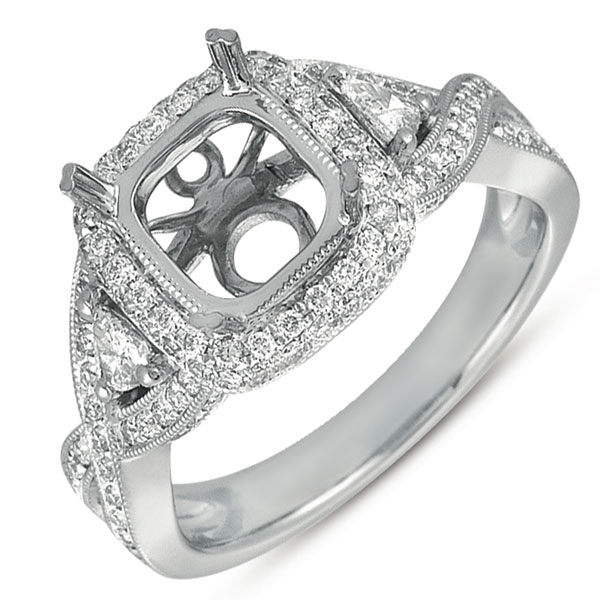 White Gold Pave Engagement Ring
