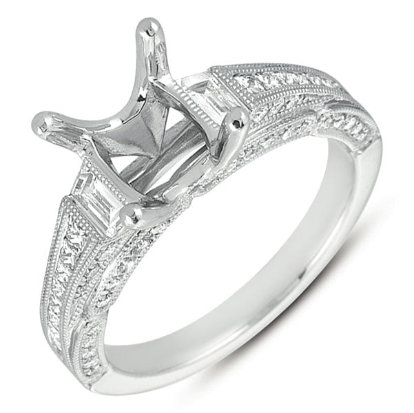 White Gold Pave Engagement Ring