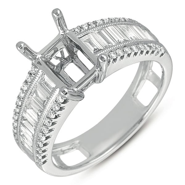 White Gold Pave Engagement Ring