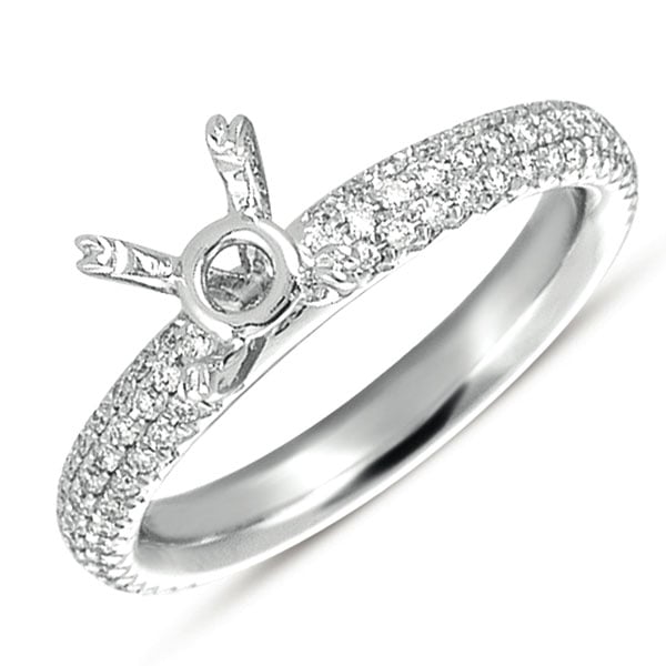 White Gold Pave Engagement Ring