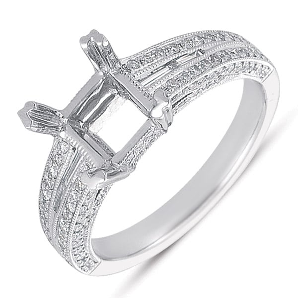 White Gold Pave Engagement Ring