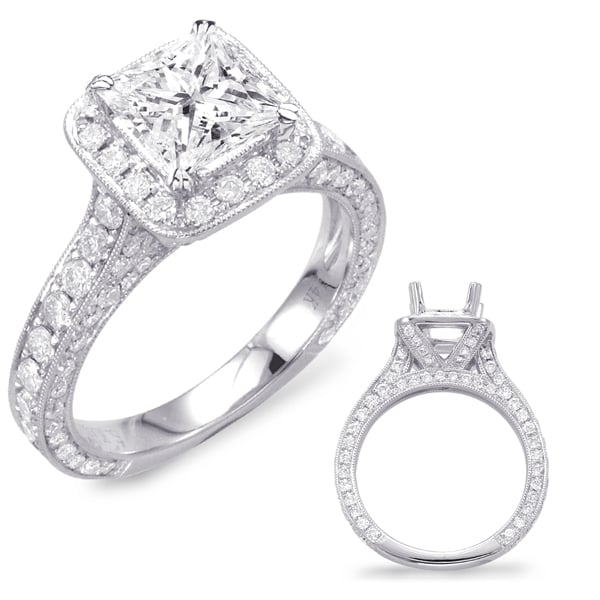 White Gold Pave Engagement Ring