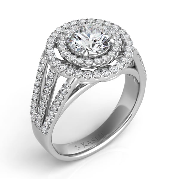 White Gold Pave Engagement Ring