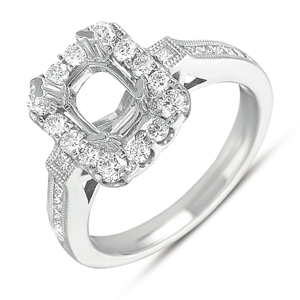 White Gold Pave Engagement Ring