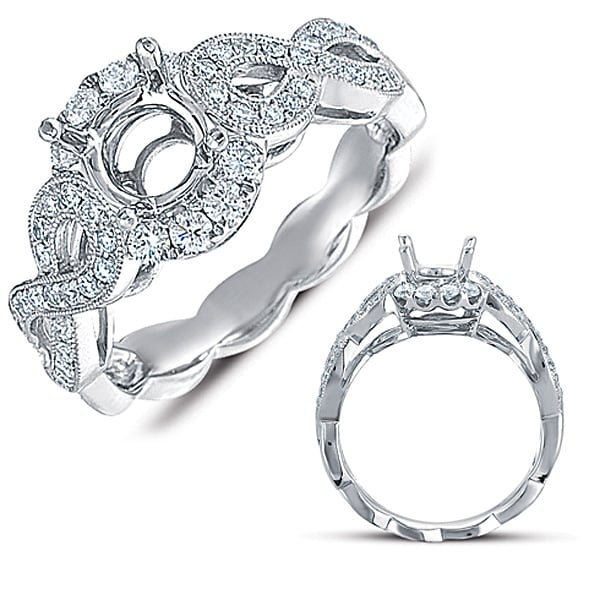White Gold Pave Engagement Ring