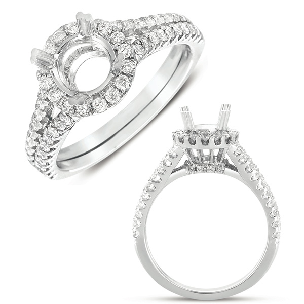 White Gold Pave Engagement Ring