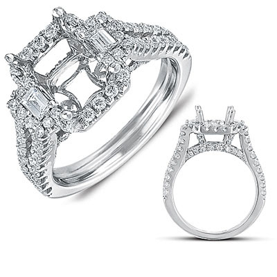 White Gold Pave Engagement Ring