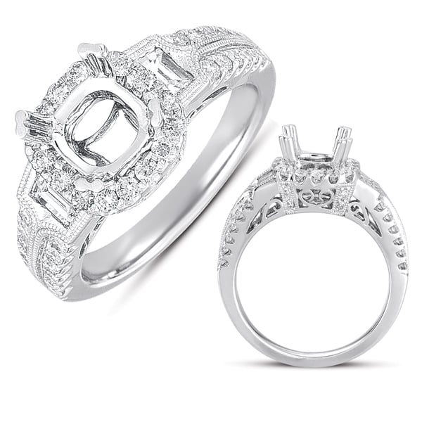 White Gold Pave Engagement Ring