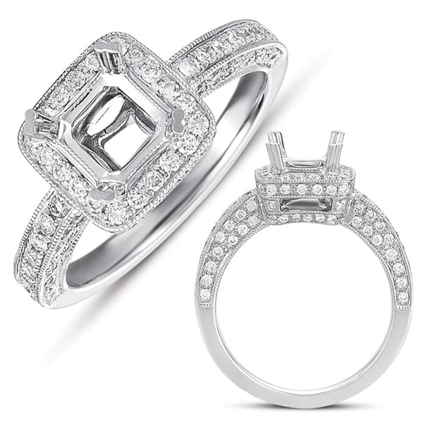 White Gold Pave Engagement Ring